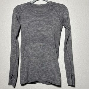 Lululemon Shirt Womens 6 Gray Swiftly Tech Long Sleeve Athleisure Run Gym